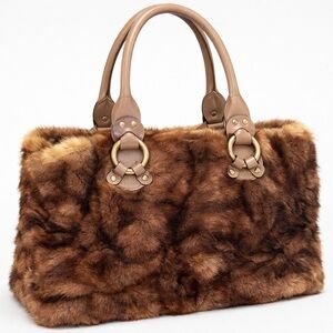 Real Fur & Leather Shoulder Bag